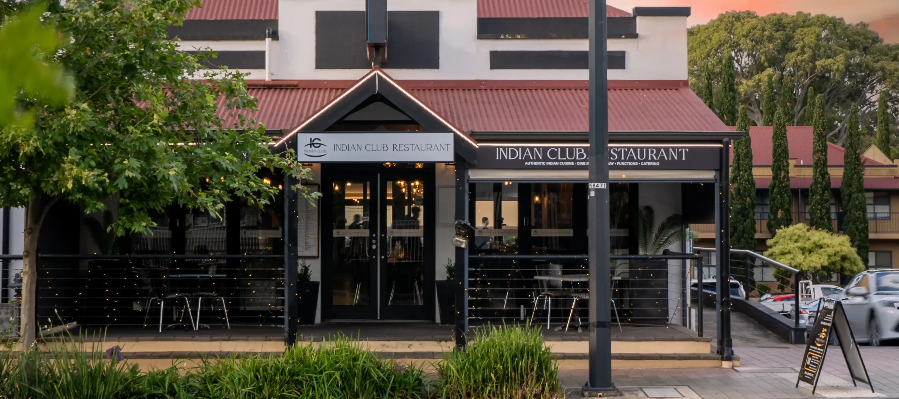 The front of the Indian Club SA restaurant.
